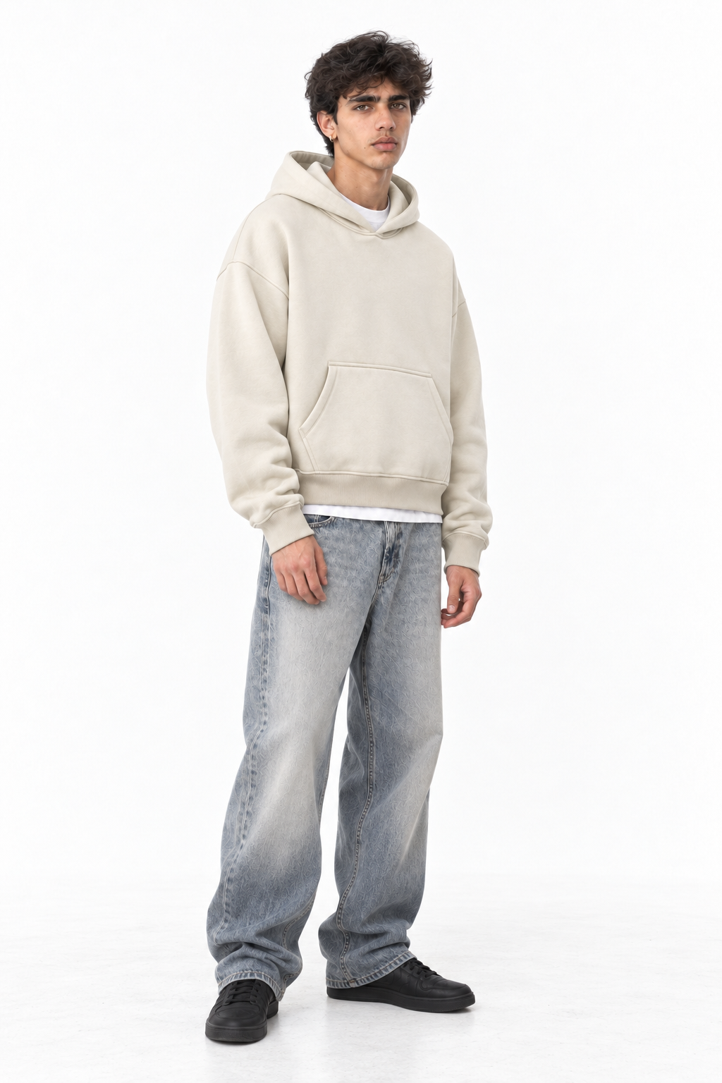Fanaze Boxy Fit Hoodie, Cream