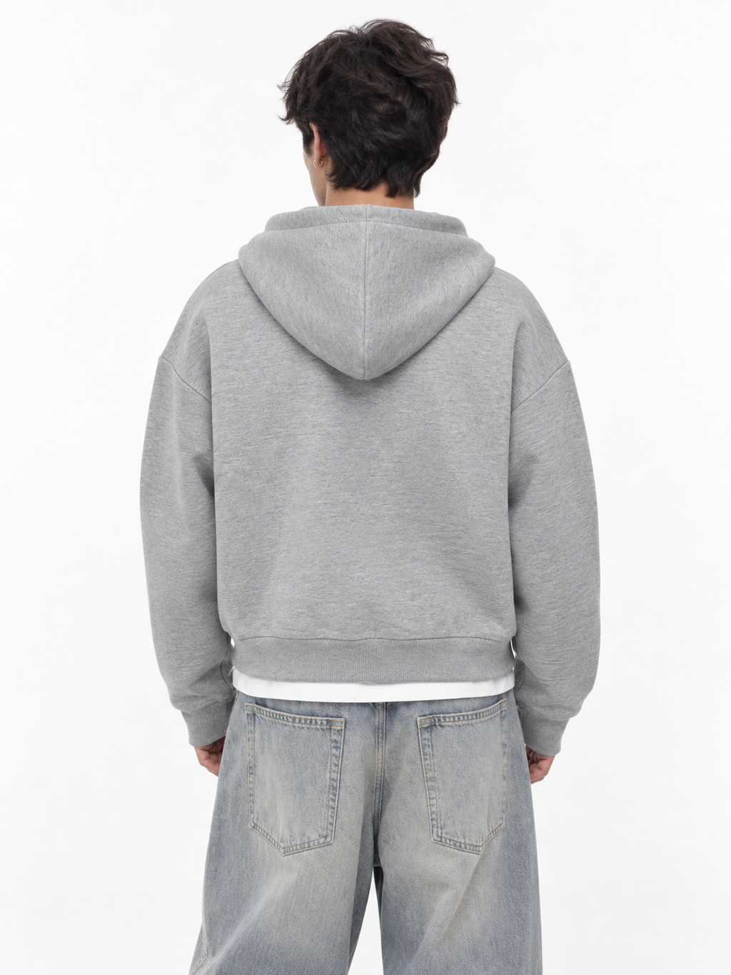 Fanaze Boxy Fit Double Zipper Black Hoodie