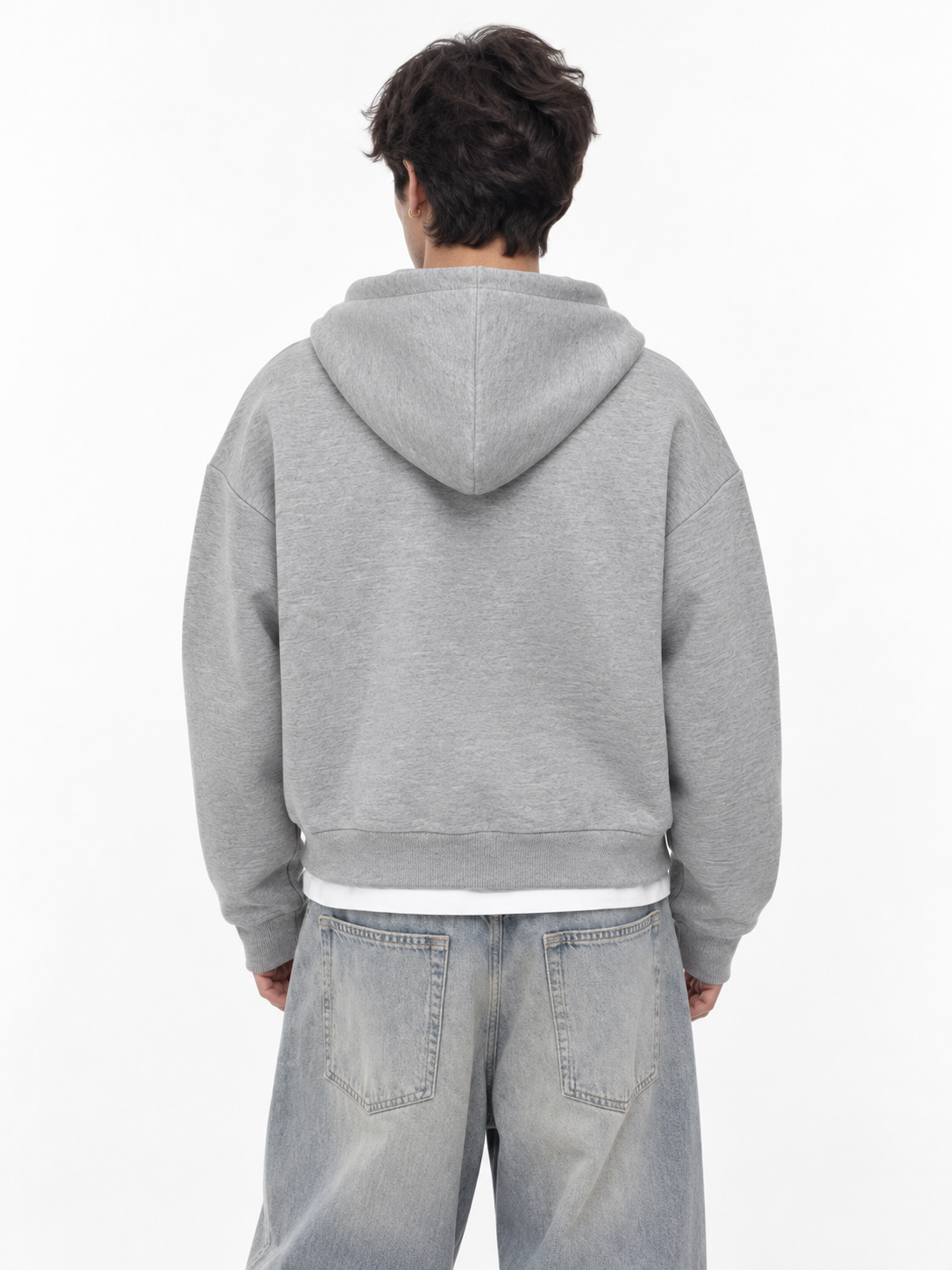 Fanaze Boxy Fit Double Zipper Black Hoodie