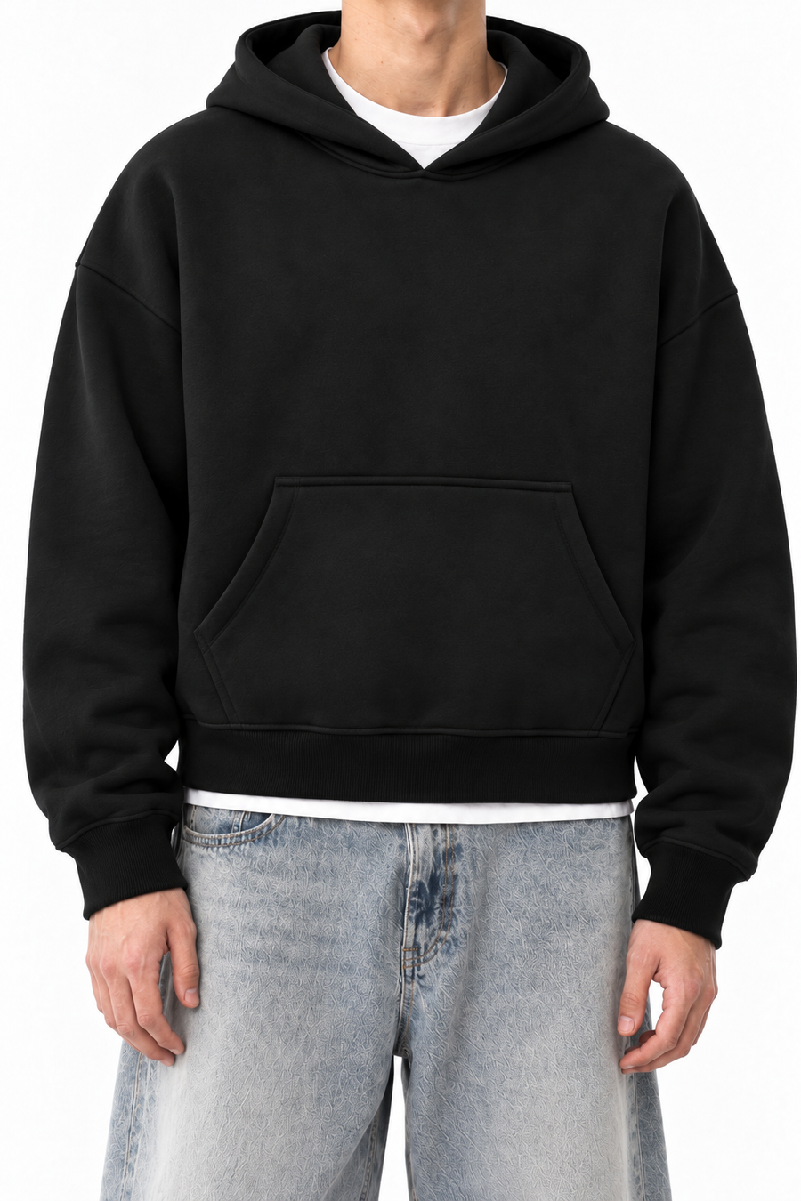Fanaze Boxy Fit Hoodie, Black