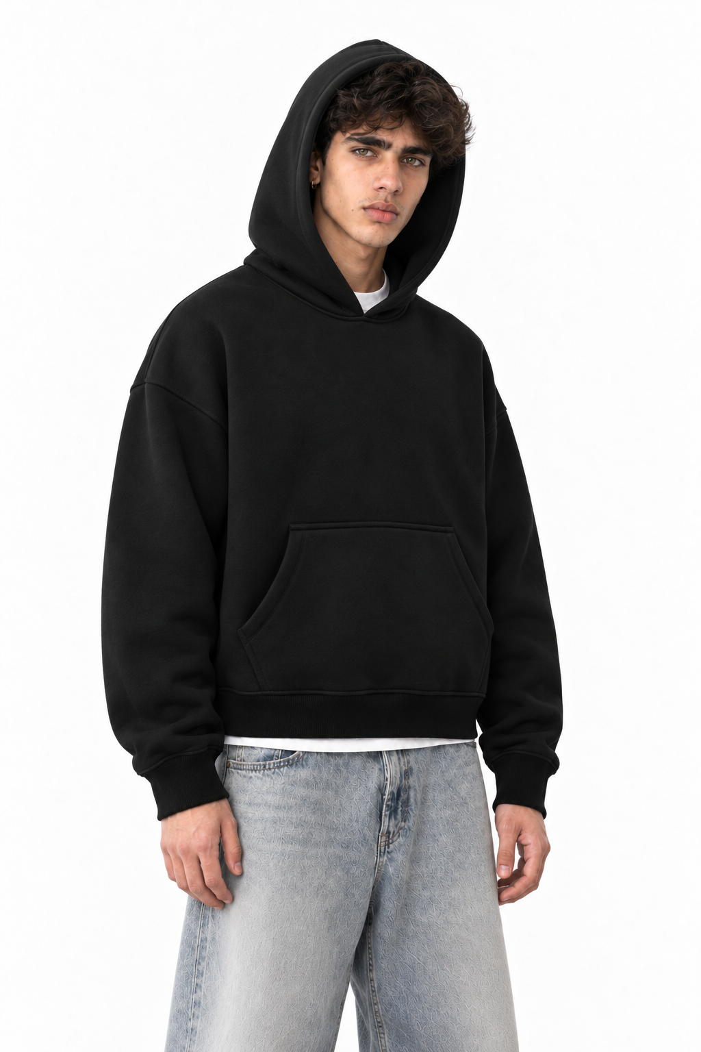 Fanaze Boxy Fit Hoodie, Black