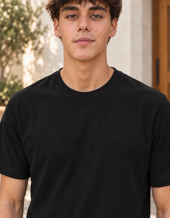 Classic Crew Plain T-Shirt, Black