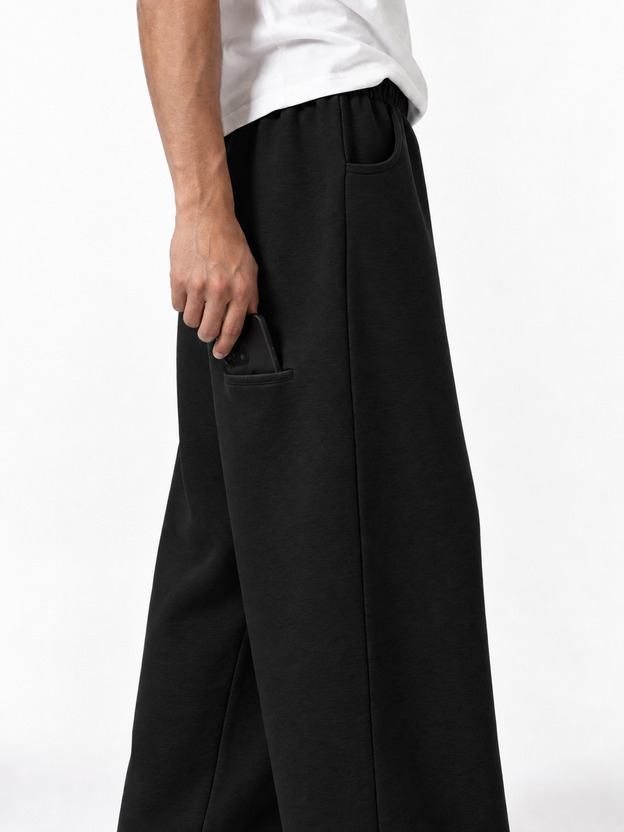 Fanaze Baggy Fit Sweatpants, Black