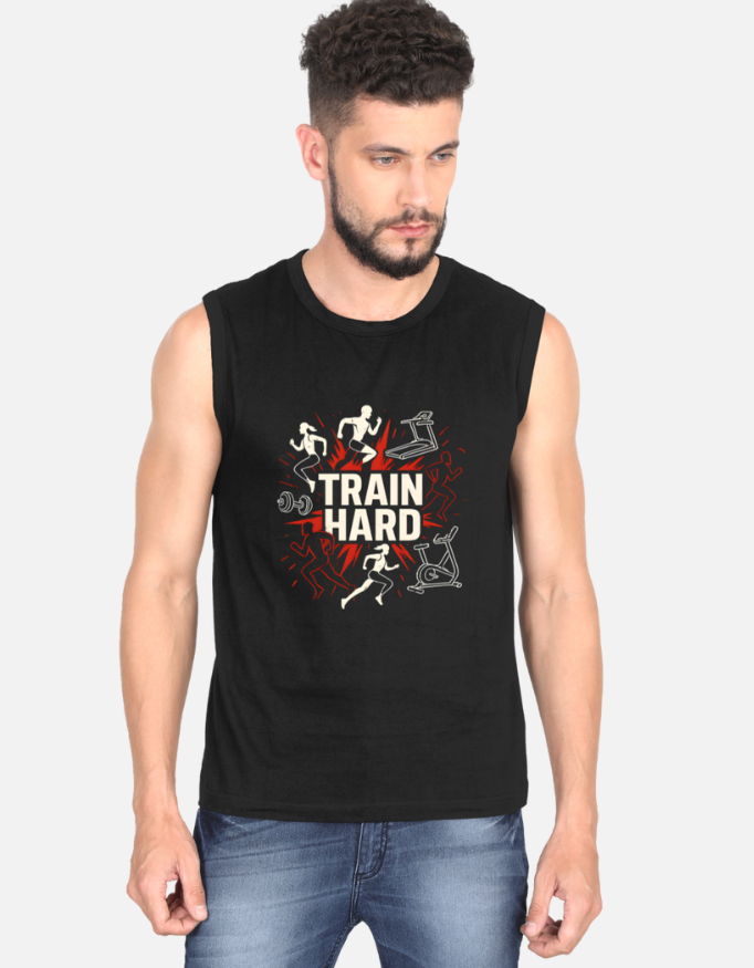 Train Hard Burst Men’s Sports Vest Top Tank