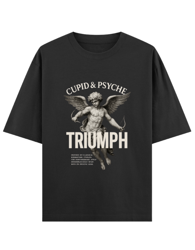Weathered Cupid Statue Oversized T-shirt