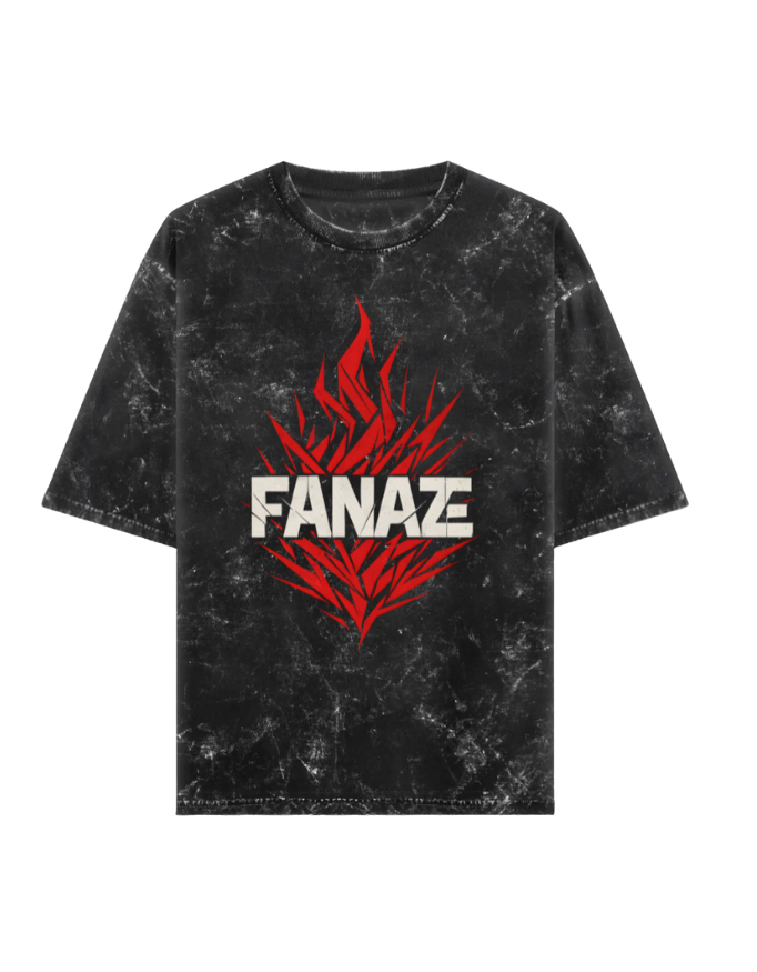 FANAZE Burnt Core Premium Acid Washed Oversized Tee