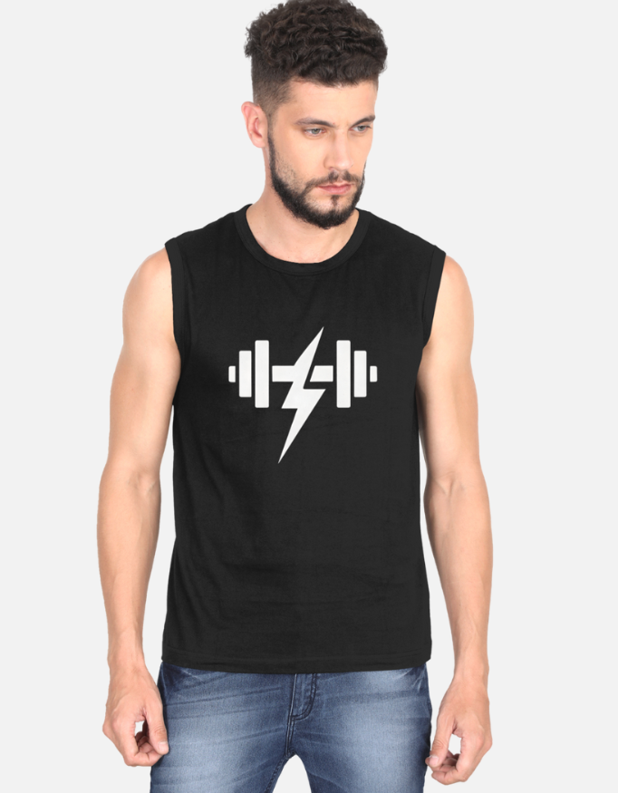 Power Bolt Dumbbell Men’s Sports Vest Top Tank