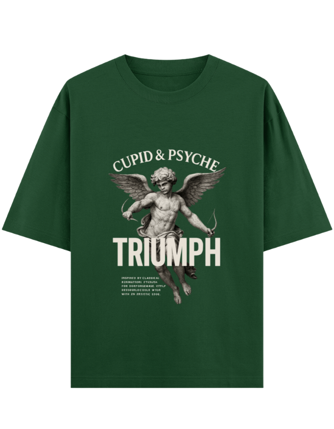 Weathered Cupid Statue Oversized T-shirt