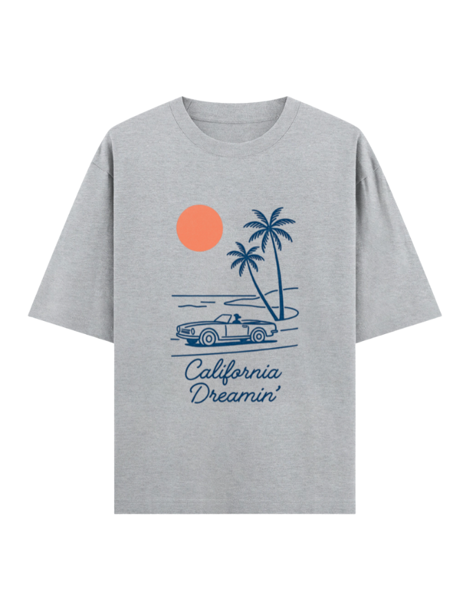 California Dreamin' Vintage Convertible Scene Oversized T-shirt