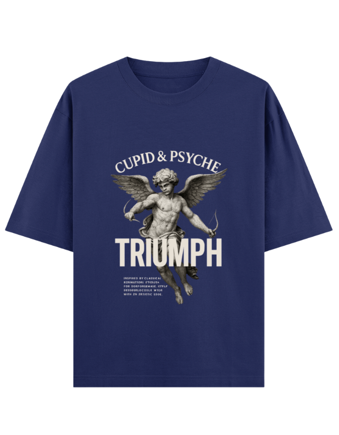Weathered Cupid Statue Oversized T-shirt