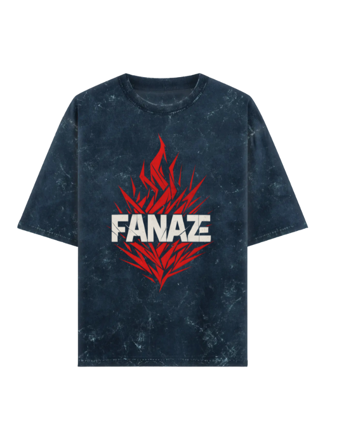 FANAZE Burnt Core Premium Acid Washed Oversized Tee