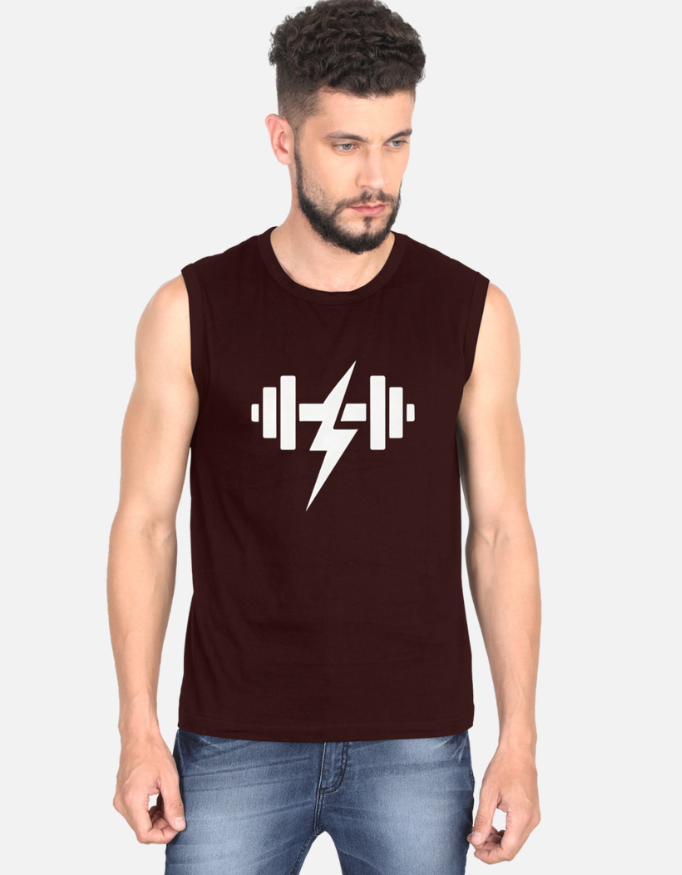 Power Bolt Dumbbell Men’s Sports Vest Top Tank