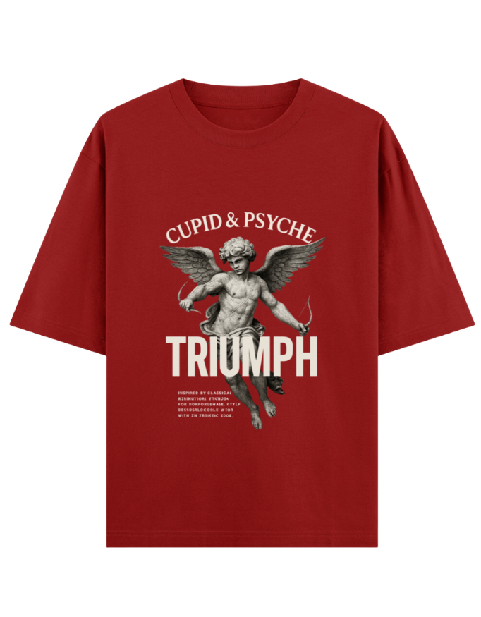 Weathered Cupid Statue Oversized T-shirt
