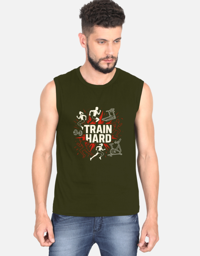 Train Hard Burst Men’s Sports Vest Top Tank