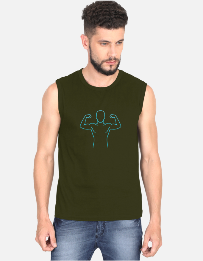 Electric Cyan Flex Men’s Sports Vest Top Tank