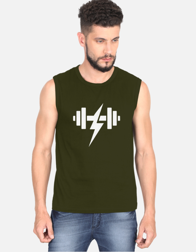 Power Bolt Dumbbell Men’s Sports Vest Top Tank