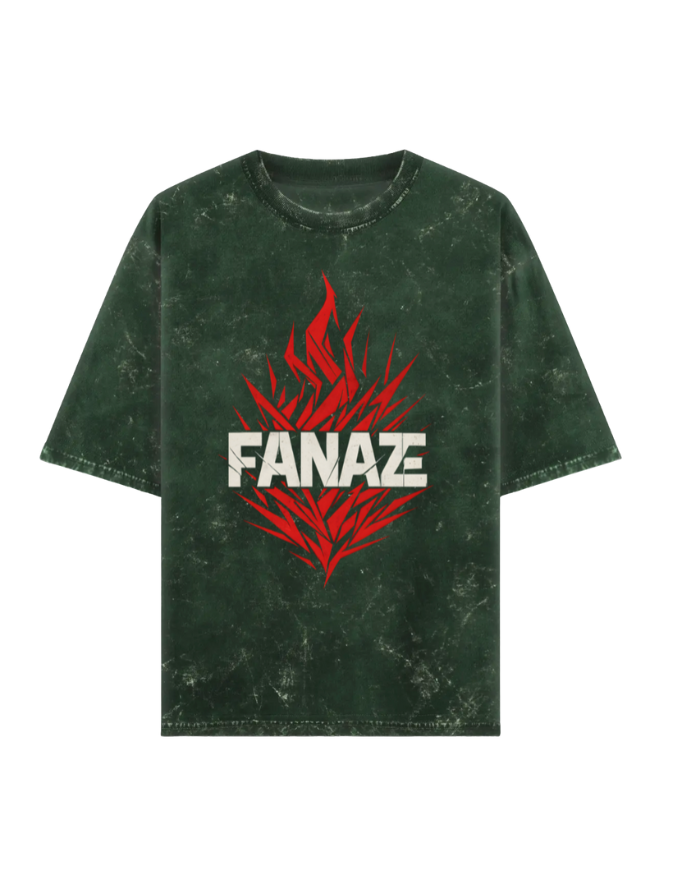 FANAZE Burnt Core Premium Acid Washed Oversized Tee