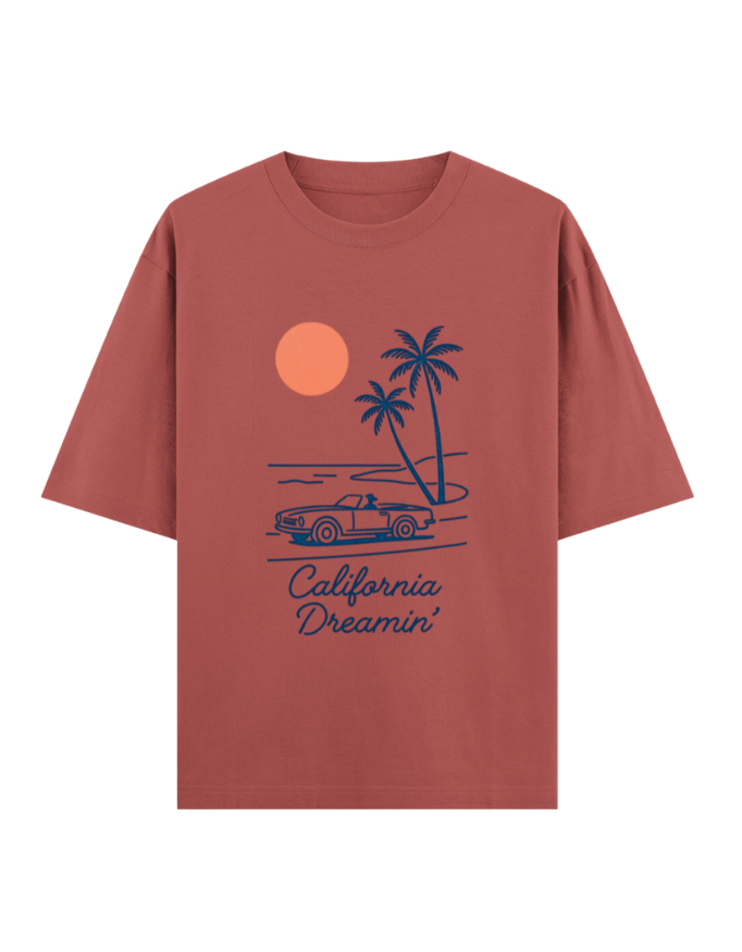 California Dreamin' Vintage Convertible Scene Oversized T-shirt
