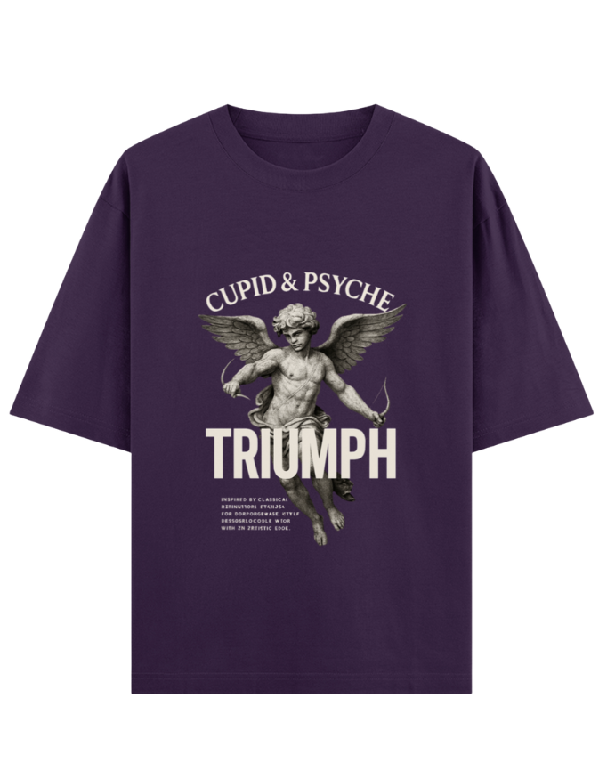 Weathered Cupid Statue Oversized T-shirt