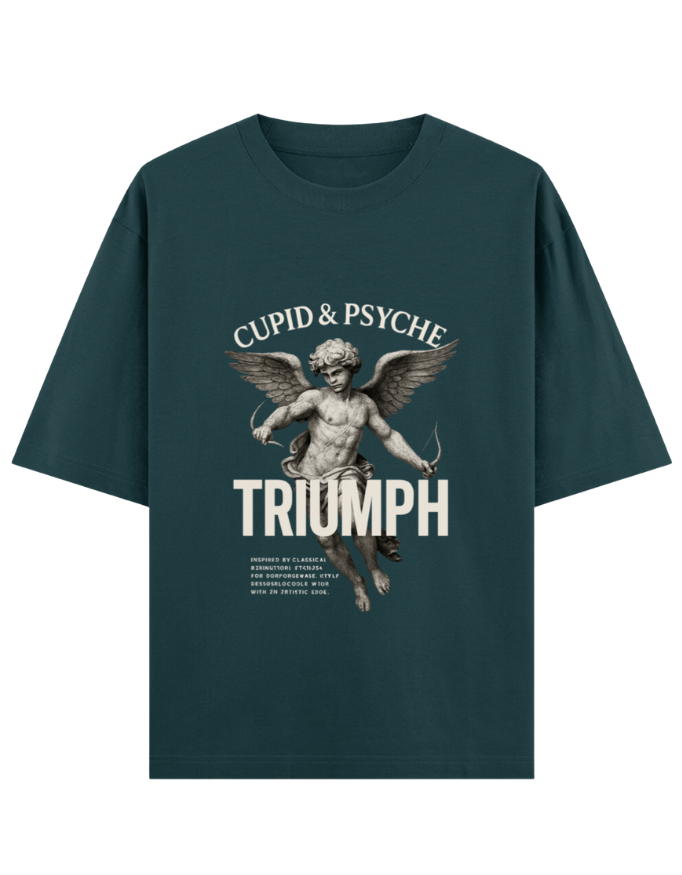 Weathered Cupid Statue Oversized T-shirt