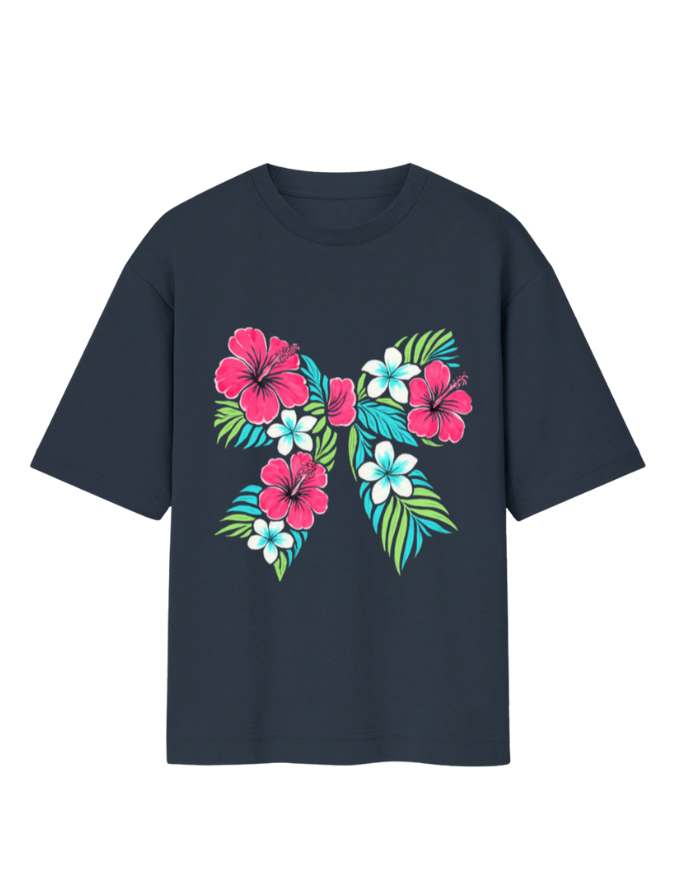 Tropical Floral Harmony Oversized T-Shirt