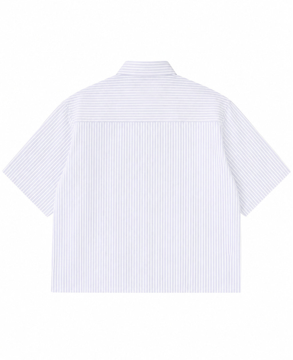 Blue Striped Oxford Boxy Shirt Back Design