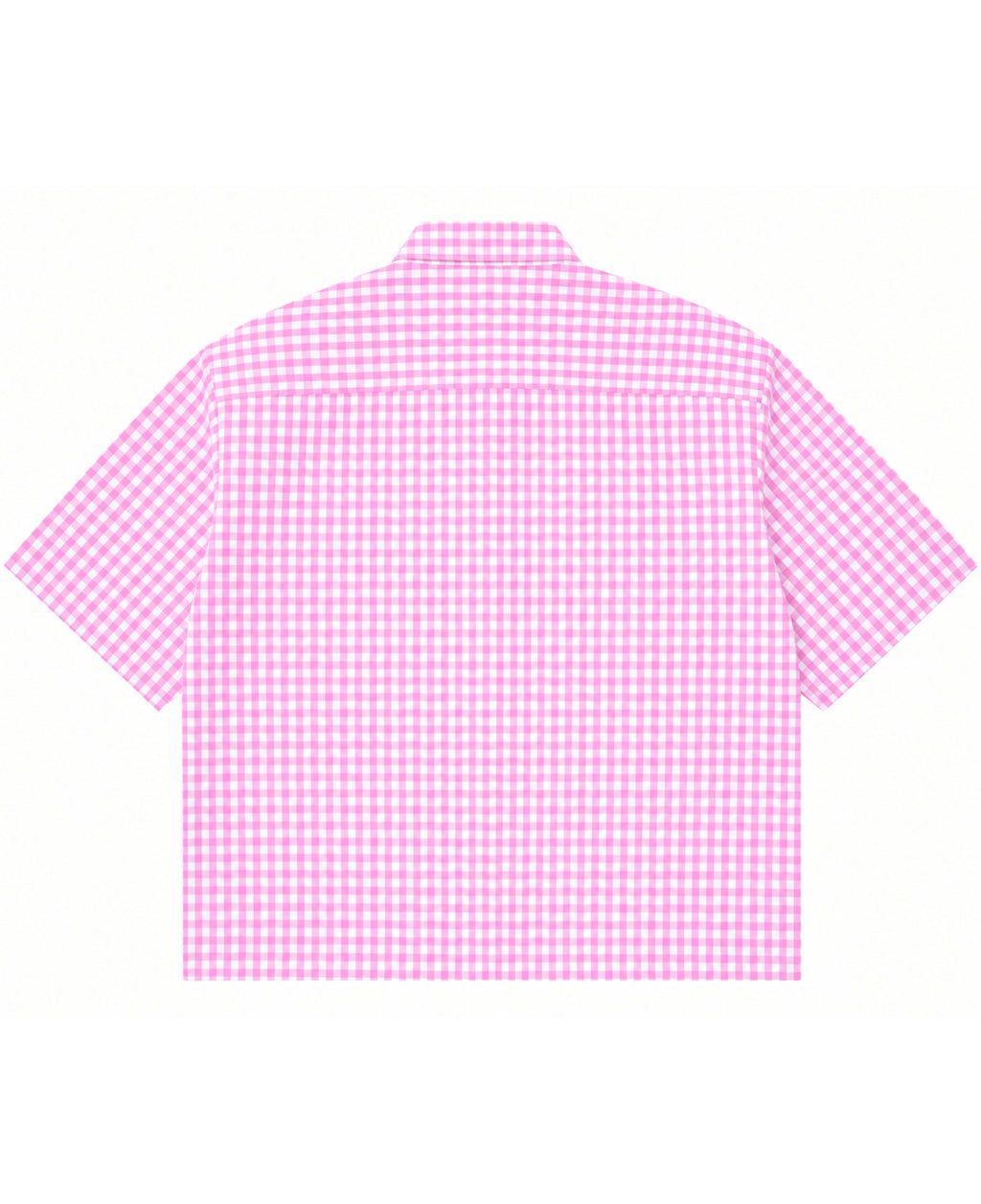 Pink Gingham Oxford Boxy Shirt Back Design